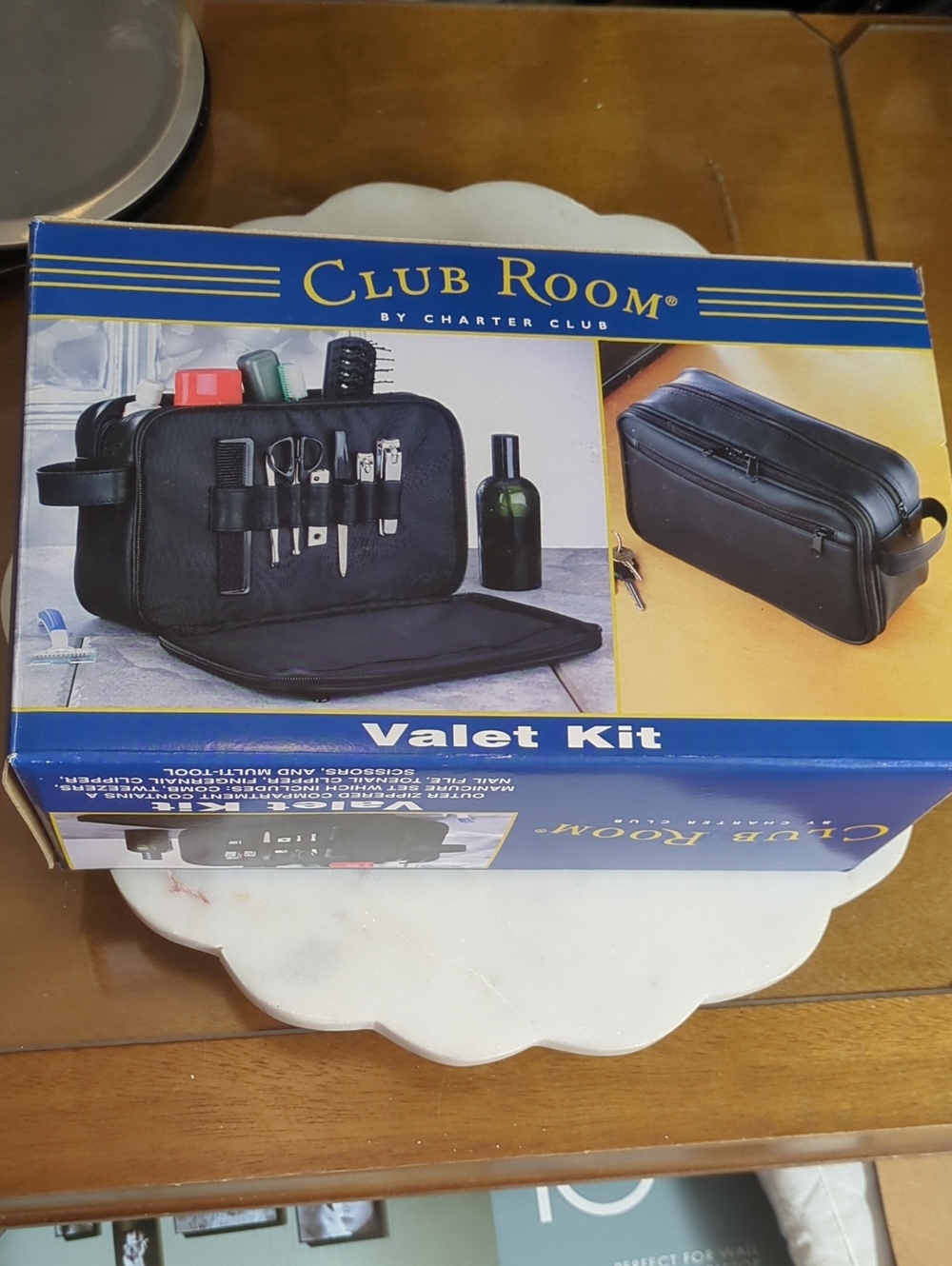 Club Room Black Valet Kit - Travel Dopp Kit with Grooming Tools